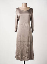 Rochie midi mâneci 3/4 mâneci 3/4 maro PAKO LITTO femme