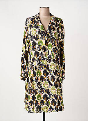 Rochie midi imprimeu fantezie mâneci lungi verde PAKO LITTO femme