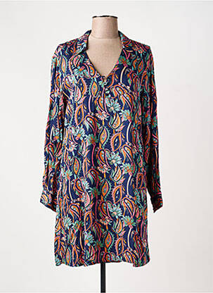 Rochie scurtă croială evazată mâneci lungi albastru LOLA ESPELETA femme