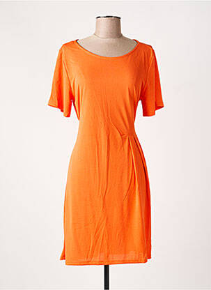 Rochie midi mâneci scurte mâneci scurte portocalie PAKO LITTO femeie