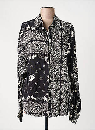 Cămașă imprimeu fantezie mâneci lungi negru LAURE + MAX femme