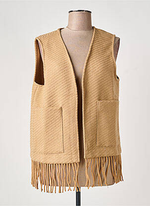 Vestă fără mâneci plasă fină maro RUE MAZARINE femme