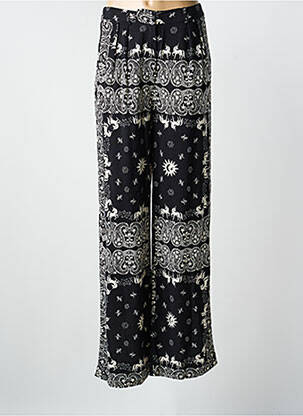 Pantalon larg închidere cu fermoar sub clapetă cu cârlig mărime normală negru LAURE + MAX femme