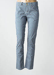 Pantalon chino țesătură poplin mărime normală albastru HAPPY femme