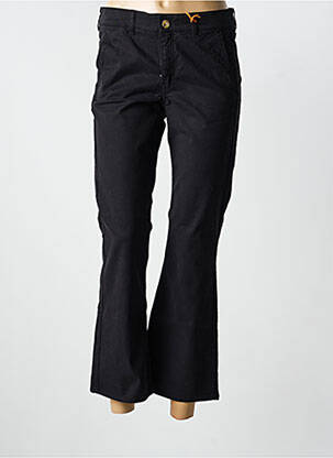Pantalon chino țesătură poplin mărime normală negru HAPPY femeie