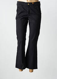 Pantalon chino țesătură poplin mărime normală negru HAPPY femeie