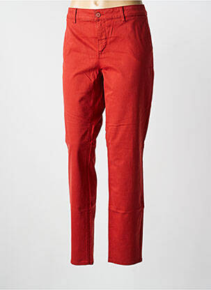 Pantalon chino țesătură poplin mărime normală roșu HAPPY femeie