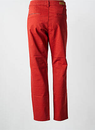 Pantalon chino țesătură poplin mărime normală roșu HAPPY femeie