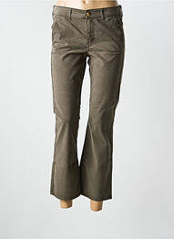 Pantalon chino țesătură poplin mărime normală verde HAPPY femeie
