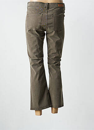 Pantalon chino țesătură poplin mărime normală verde HAPPY femeie