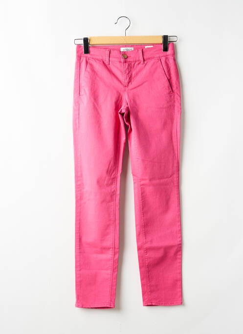 Pantalon chino țesătură poplin mărime normală roz HAPPY femme