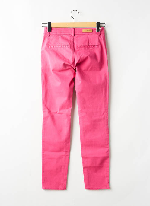 Pantalon chino țesătură poplin mărime normală roz HAPPY femme