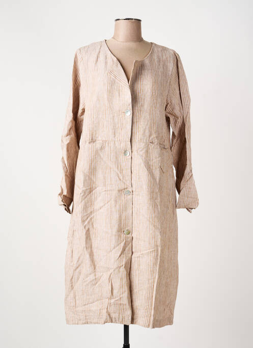 Rochie midi mâneci lungi mâneci lungi bej KOKOMARINA femme