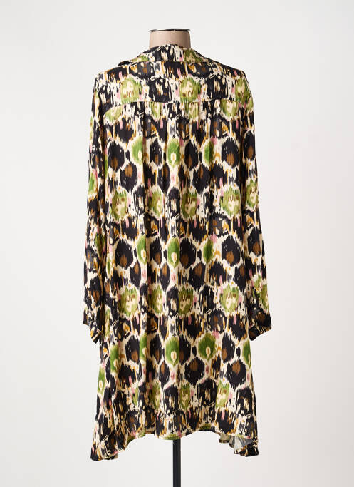 Rochie midi imprimeu fantezie mâneci lungi verde PAKO LITTO femme