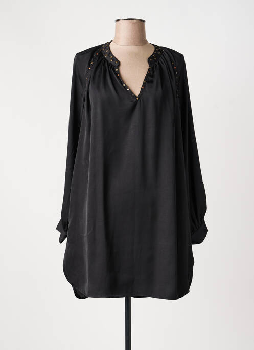 Rochie scurtă mâneci lungi mâneci lungi negru SEE U SOON femme