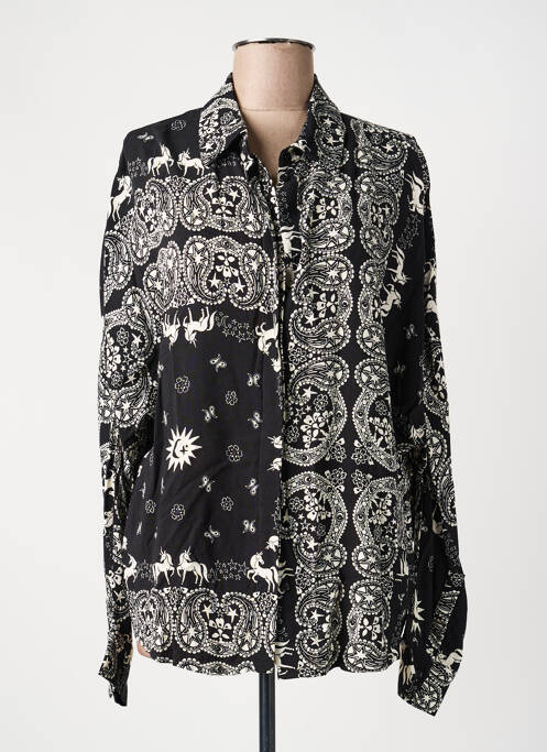 Cămașă imprimeu fantezie mâneci lungi negru LAURE + MAX femme