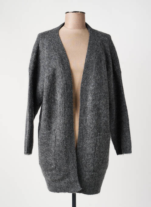 Vestă cu mâneci lungi tricotaj din plasă gri ARTLOVE femme