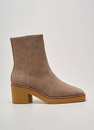 Botine/ghete toc pătrat toc de 7 la 9 cm bej LOLA CRUZ femme