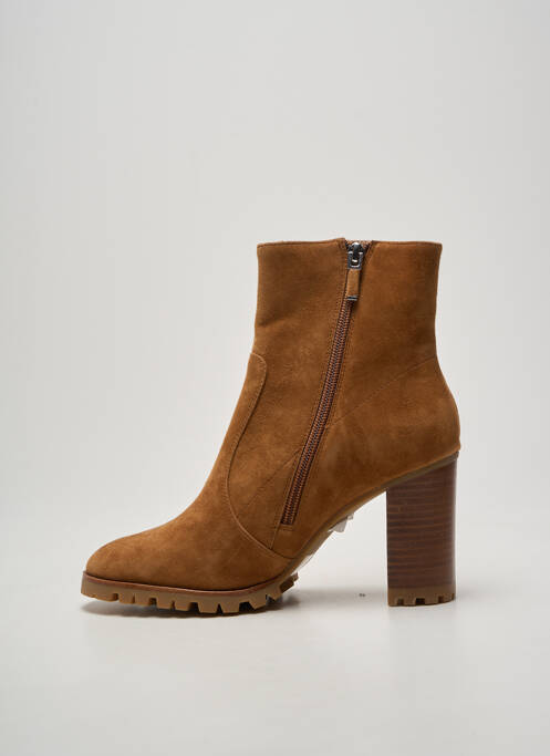 Botine/ghete toc pătrat toc de 7 la 9 cm maro LOLA CRUZ femme