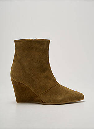 Botine/ghete vârf ascuțit toc de 7 la 9 cm verde FORTE-FORTE femme