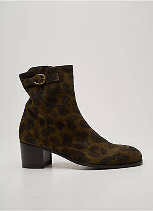 Botine/ghete toc pătrat toc de 4 la 6 cm verde ELIA MAURIZI femme