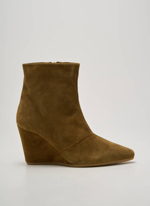 Botine/ghete vârf ascuțit toc de 7 la 9 cm verde FORTE-FORTE femme