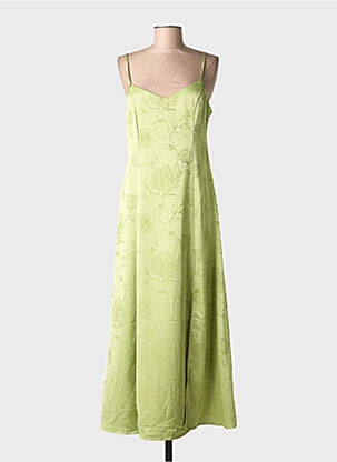 Rochie lungă imprimeu fantezie bretele subțiri verde MARAISLISE femme