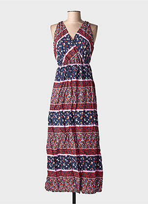 Rochie lungă imprimeu fantezie fără mâneci roșu C'FLO femme