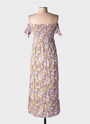 Rochie midi imprimeu floral mâneci scurte violet C'FLO femeie
