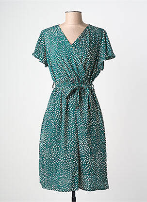 Rochie midi mâneci scurte mâneci scurte verde C'FLO femeie