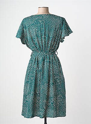 Rochie midi mâneci scurte mâneci scurte verde C'FLO femeie