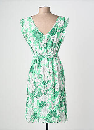 Rochie midi imprimeu floral mâneci scurte verde C'FLO femeie