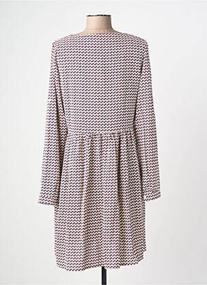 Rochie midi imprimeu fantezie mâneci lungi roz VIC VIA femeie