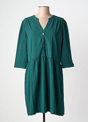 Rochie midi mâneci 3/4 mâneci 3/4 verde GRACE & MILA femeie