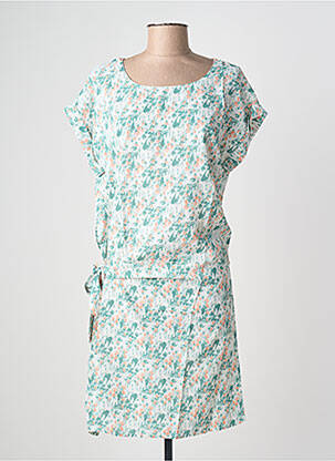 Rochie midi imprimeu fantezie mâneci scurte alb VIC VIA femme