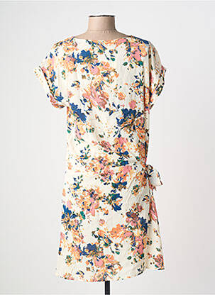 Rochie midi imprimeu floral mâneci scurte bej VIC VIA femeie