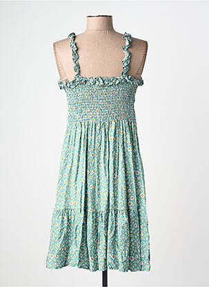 Rochie midi imprimeu floral fără mâneci verde C'FLO femeie