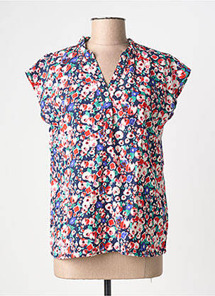 Top imprimeu fantezie mâneci scurte albastru BY ONE femme