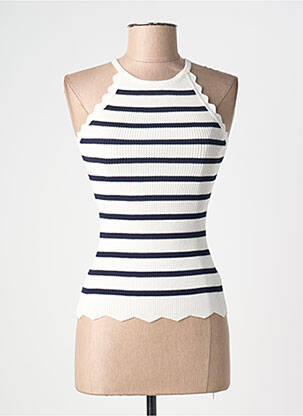 Top croială cambrată fără mâneci alb VAN DER ROCK femme