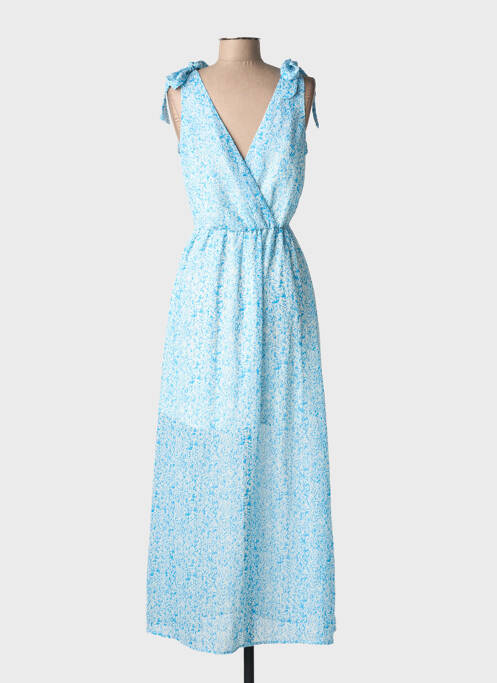 Rochie lungă mâneci lungi mâneci lungi albastru BY ONE femme