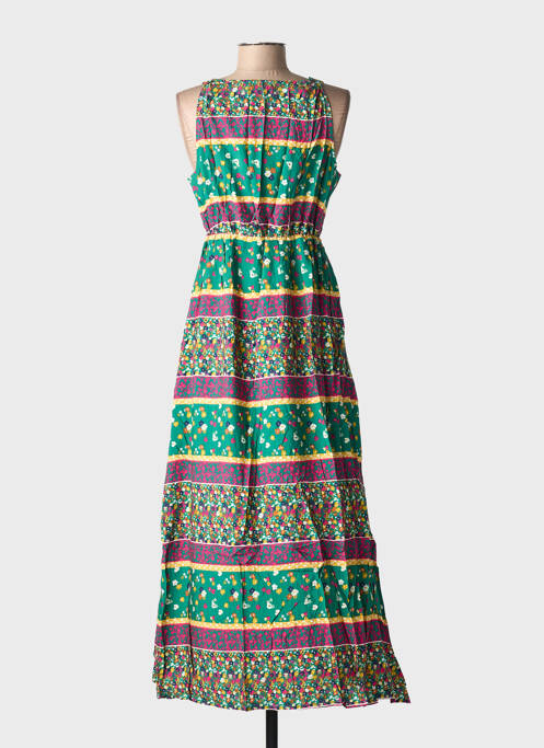 Rochie lungă imprimeu fantezie fără mâneci verde C'FLO femme