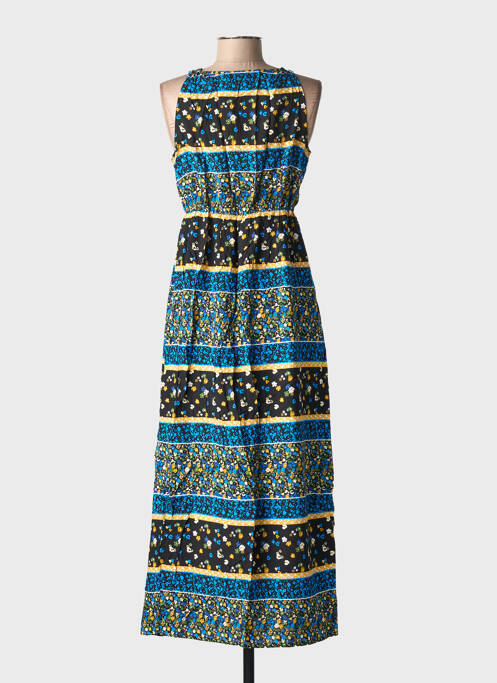 Rochie lungă imprimeu fantezie fără mâneci albastru C'FLO femme