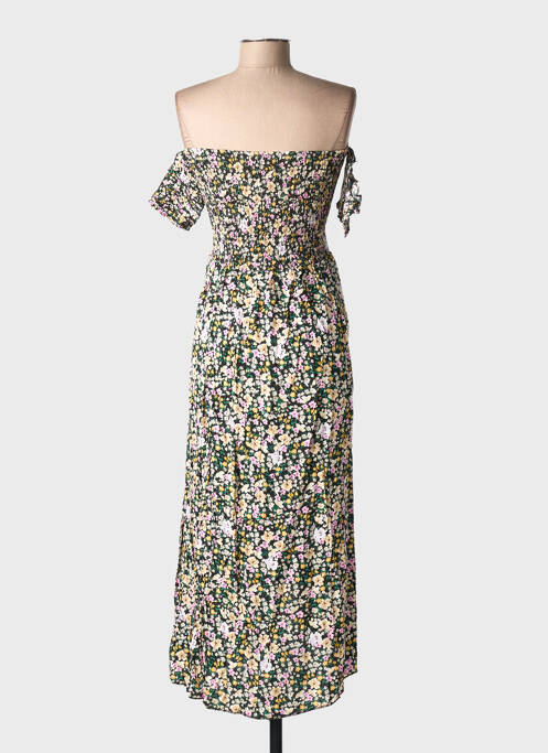 Rochie midi imprimeu floral mâneci scurte negru C'FLO femme