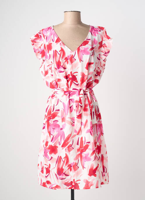 Rochie midi imprimeu fantezie mâneci scurte roz NOUGAT femme