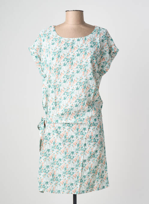 Rochie midi imprimeu fantezie mâneci scurte alb VIC VIA femme