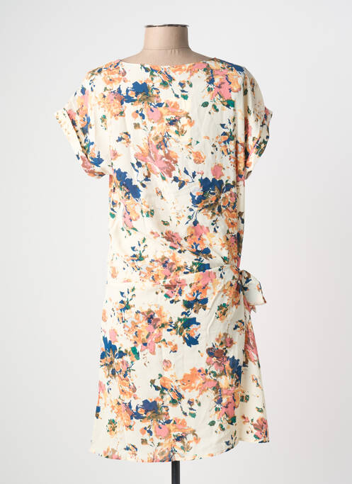 Rochie midi imprimeu floral mâneci scurte bej VIC VIA femme