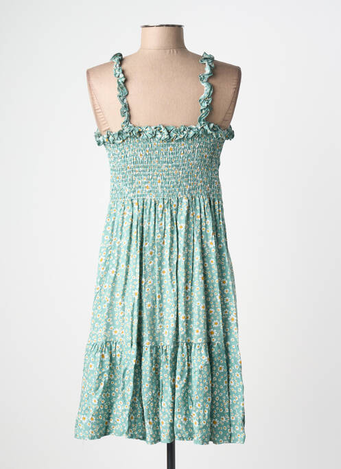 Rochie midi imprimeu floral fără mâneci verde C'FLO femme