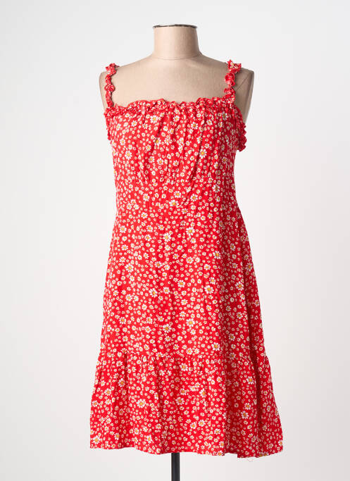 Rochie midi imprimeu floral fără mâneci roșu C'FLO femme