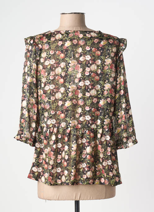 Top guler în v mâneci 3/4 negru BY ONE femme