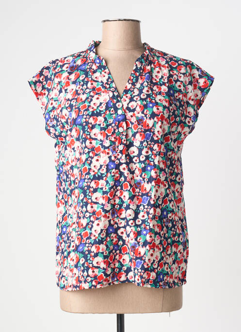 Top imprimeu fantezie mâneci scurte albastru BY ONE femme